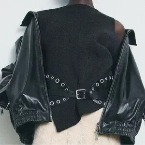 Zara | Accessories | Nwt Zara Black Leather Studded Sash  display picture 3